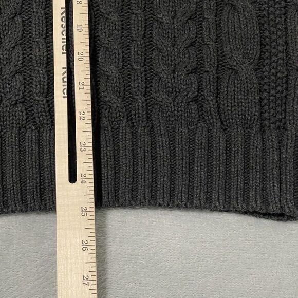 Gap Sweater Mens Small Grey Fisherman Cable Knit Chunky Ribbed Button Front High - Picture 10 of 10